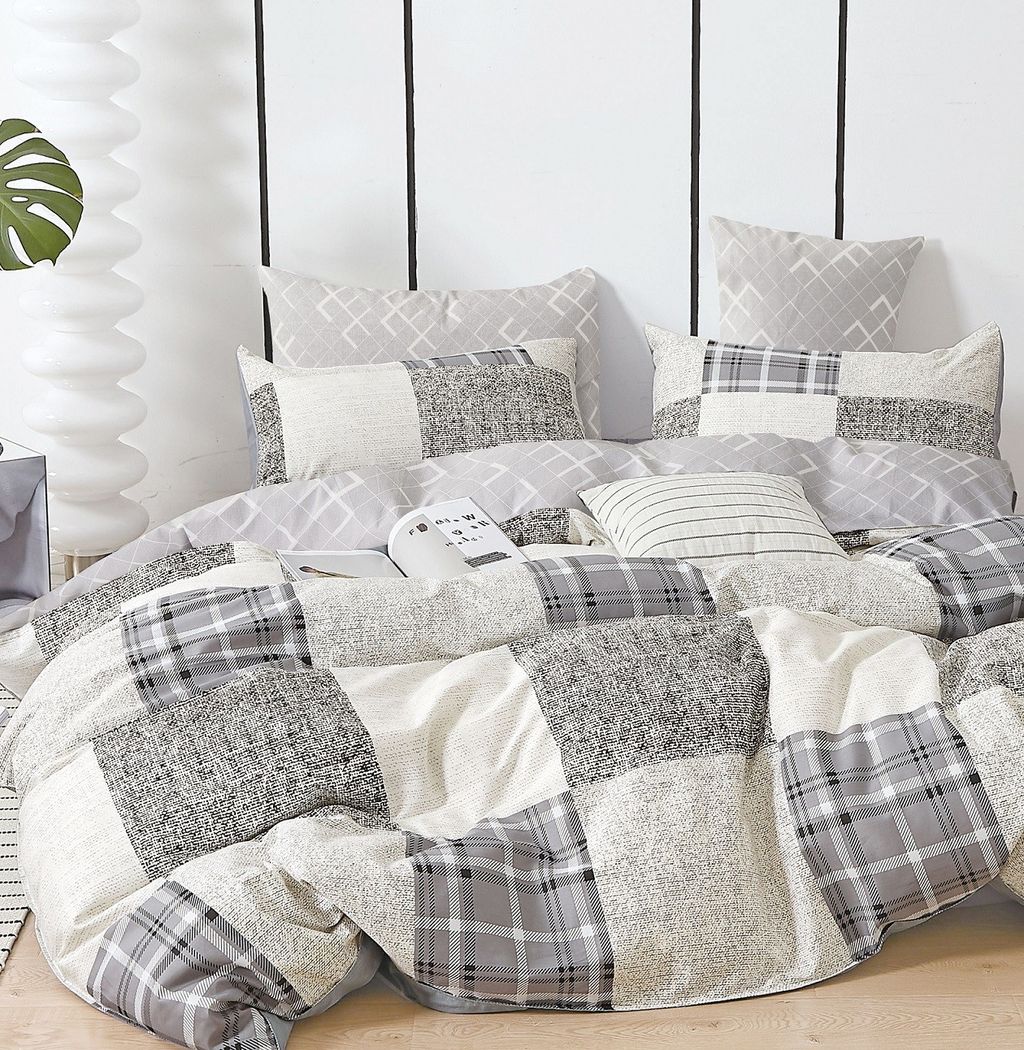 Постельное белье - Сатин Эрудит (серый) Евро (молния) - Luteks фото 2