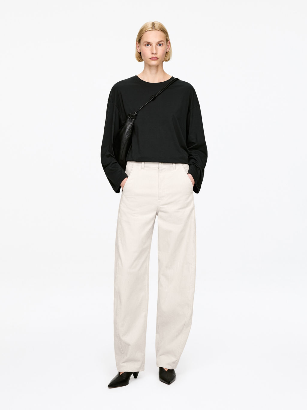 Pantalones de pana con pernera de barril - H&m фото 3