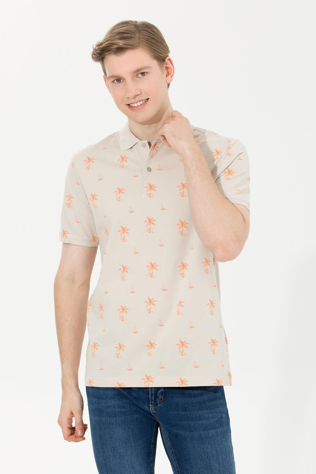 U. S. Polo Assn Мужская футболка с воротником-поло Stone - U.s. polo assn фото 18