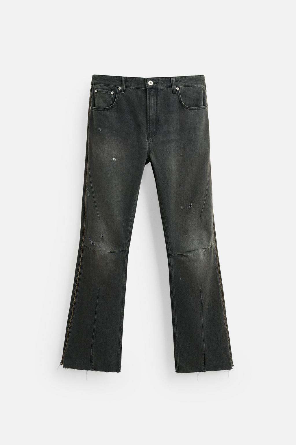 FLARE FIT JEANS WITH ZIPS - Zara фото 7