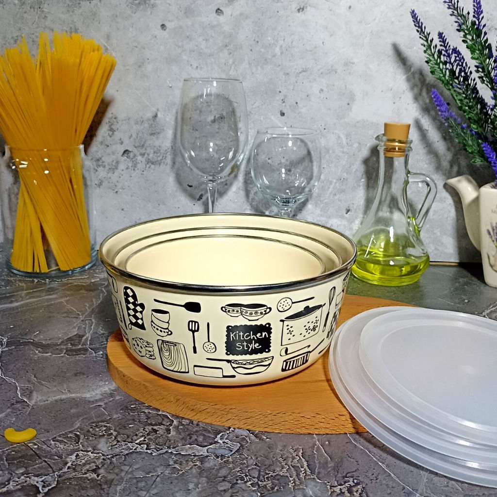 Набор из 3 предметов.№47 Стиль кухни, слоновая кость, 1DM47PL - Стальэмаль фото 5