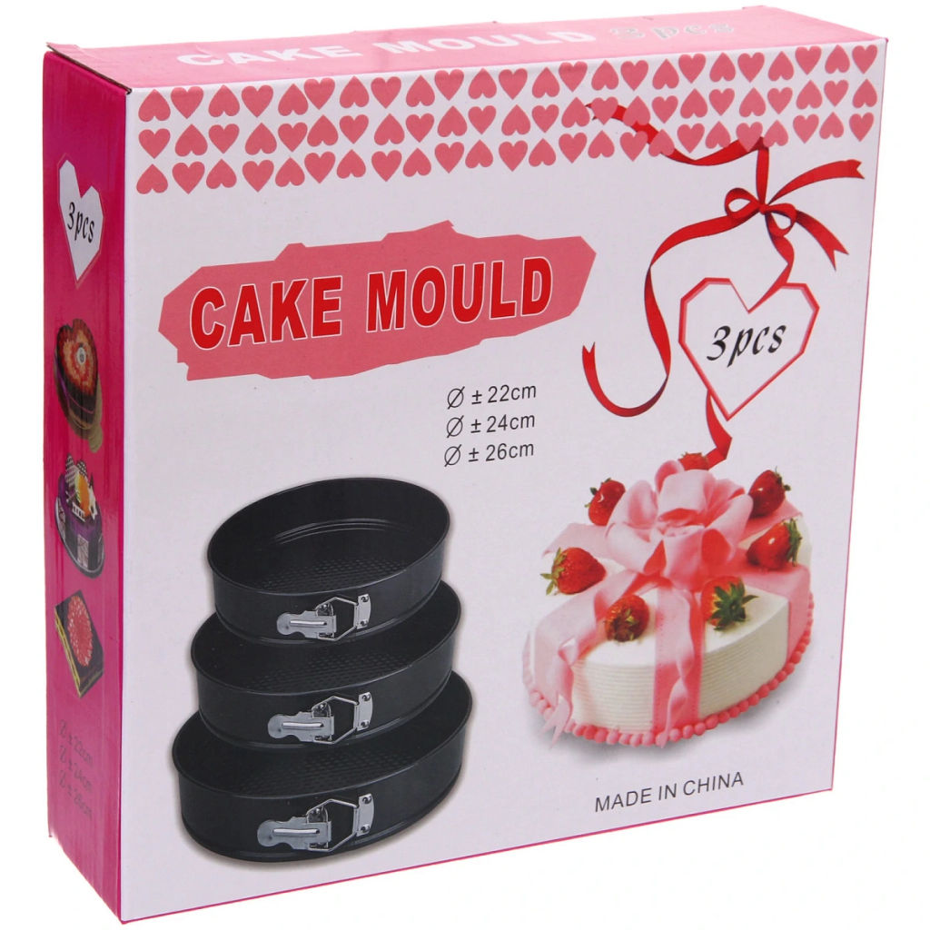 Набор из 3-х форм для выпечки раскладных, 22*7см, 24*7см, 26*7см