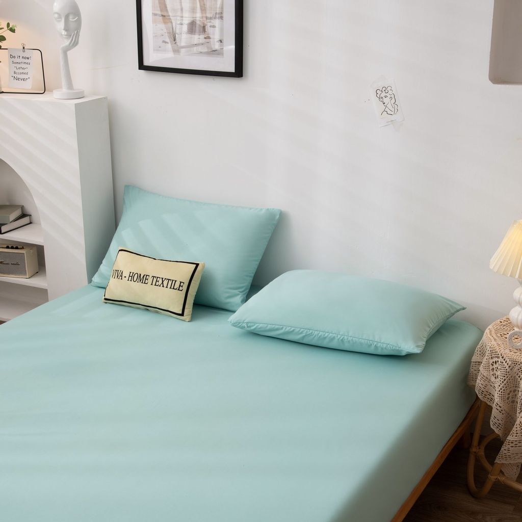 Комплект постельного белья Однотонный Сатин на резинке CSR034 2 спальный