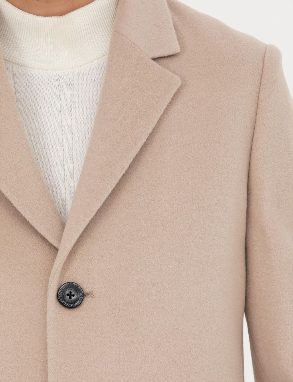 Bej Ekstra Slim Fit Y_n Kar___ml_ Ka_e Kaban - Pierre cardin фото 7