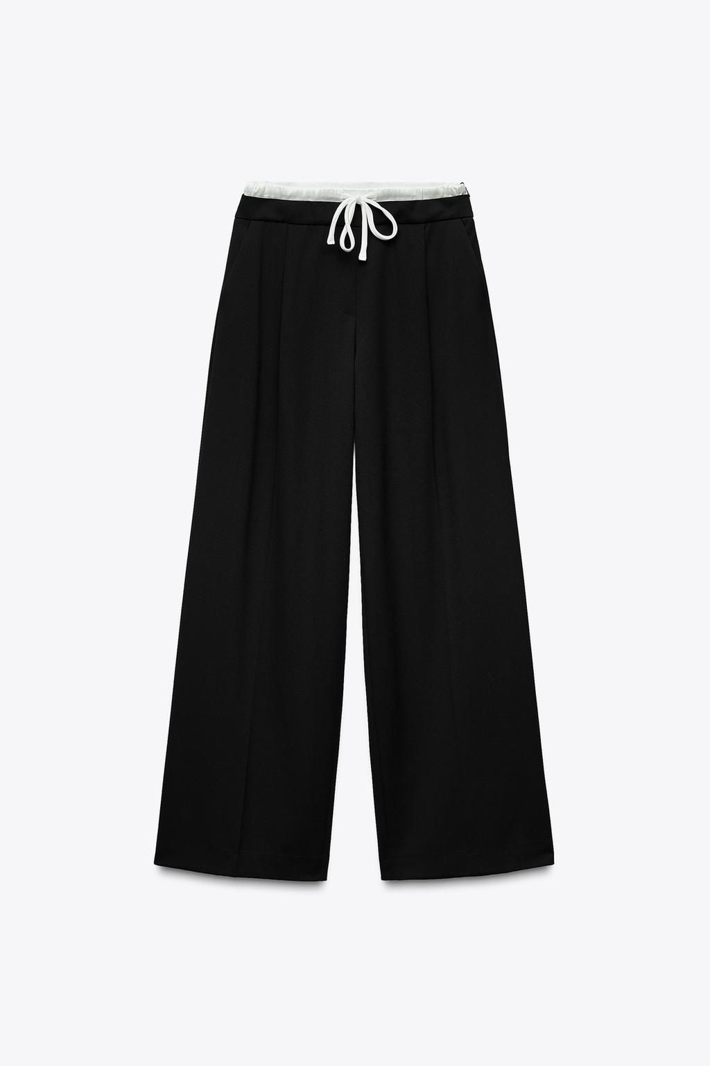 WIDE-LEG TROUSERS WITH DOUBLE WAISTBAND - Zara фото 30