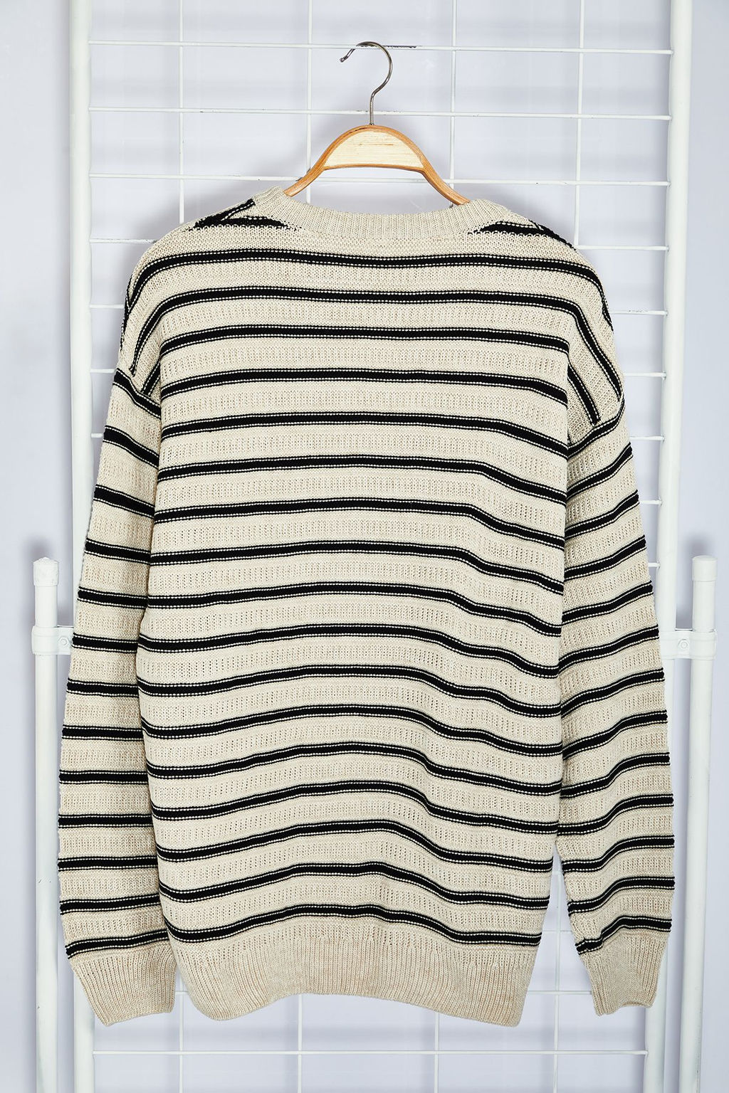 TRENDYOL MAN Lacivert Casual Unisex Oversize Bisiklet Yaka Cizgili Triko Kazak TMNAW25KZ00025 - Trendyolmilla фото 14