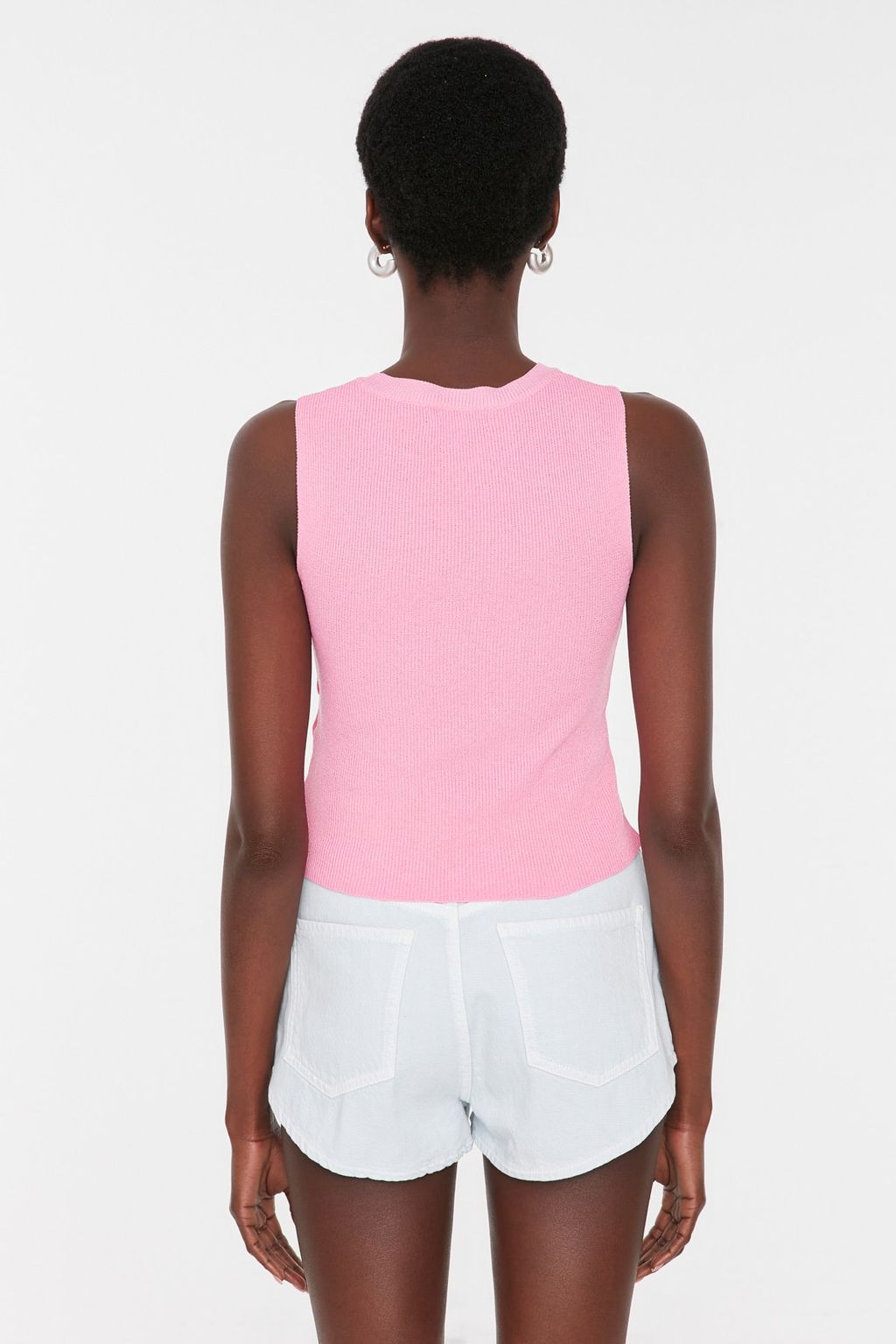 Trendyolmilla Pembe Bisiklet Yaka Triko Bluz TWOSS21BZ0098  фото 10