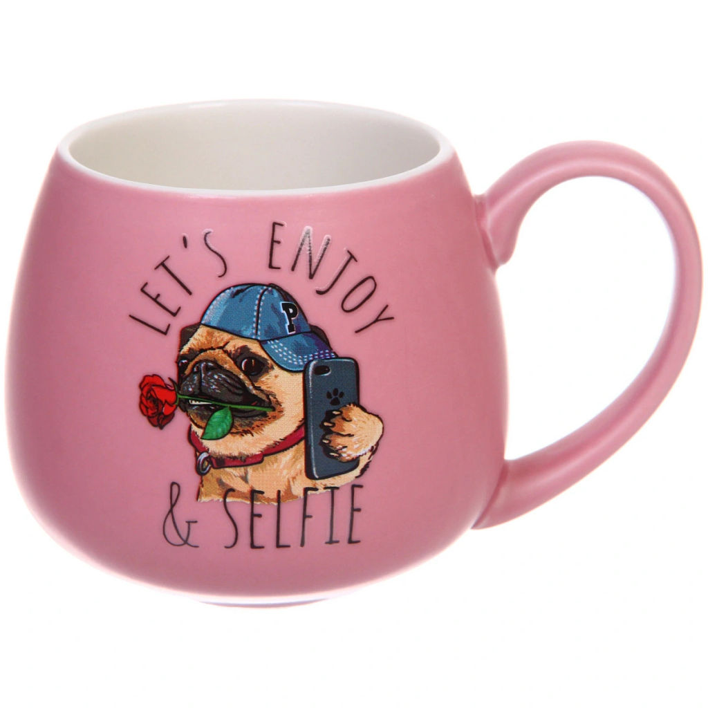 Кружка керамическая 400мл "Милый мопс" в подарочной коробке