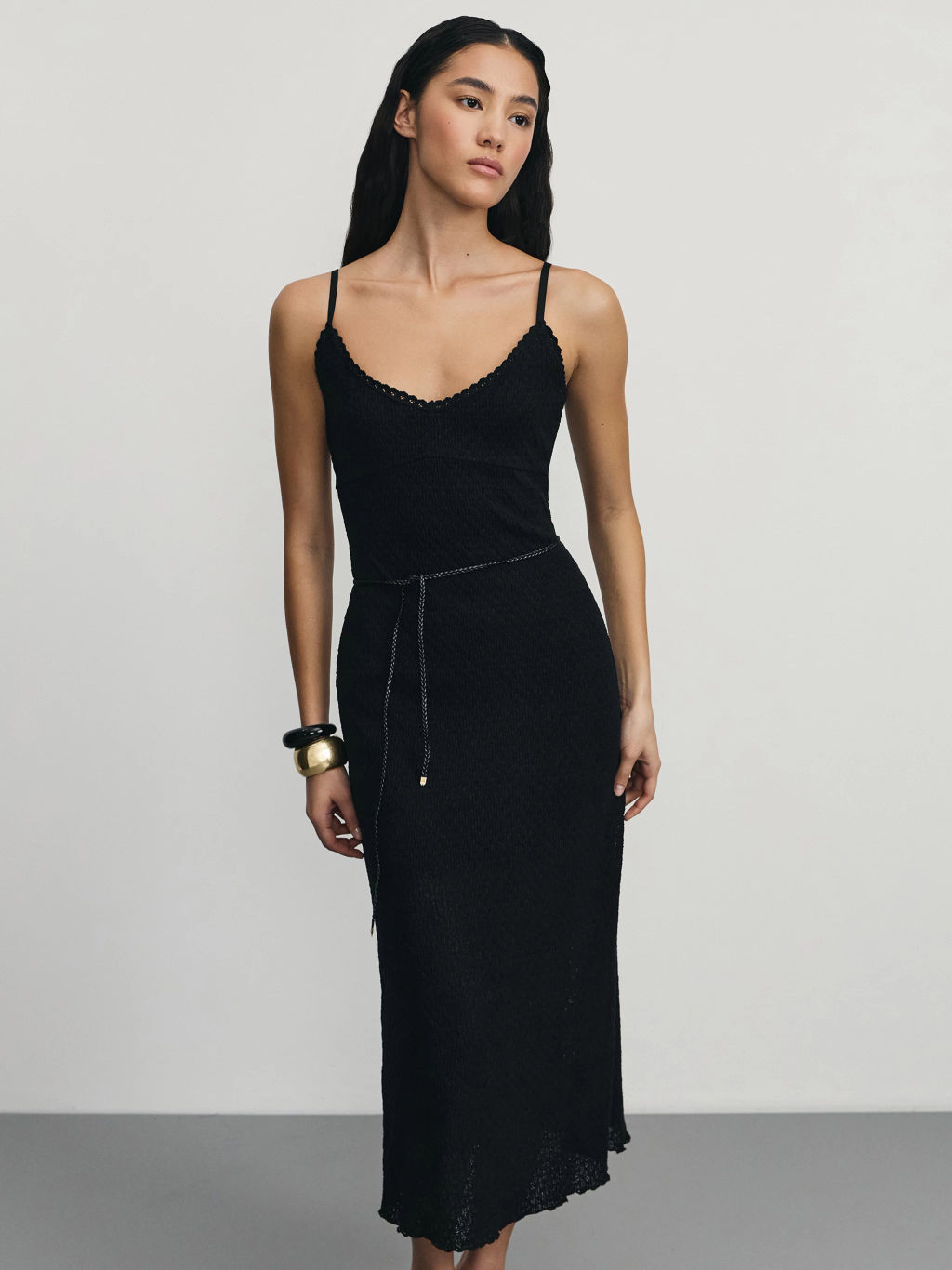 Платье миди из фактурной вязки / Zarina  фото 7