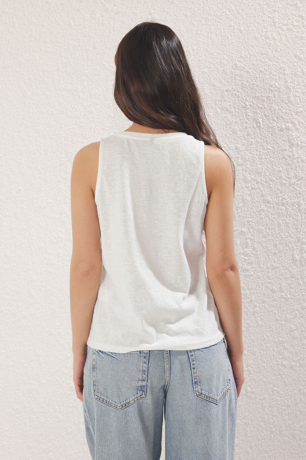 TRENDYOLMILLA Ekru Keten Gorunumlu Regular/Normal Kal?p Orme Atlet TWOSS25AL00037  фото 4