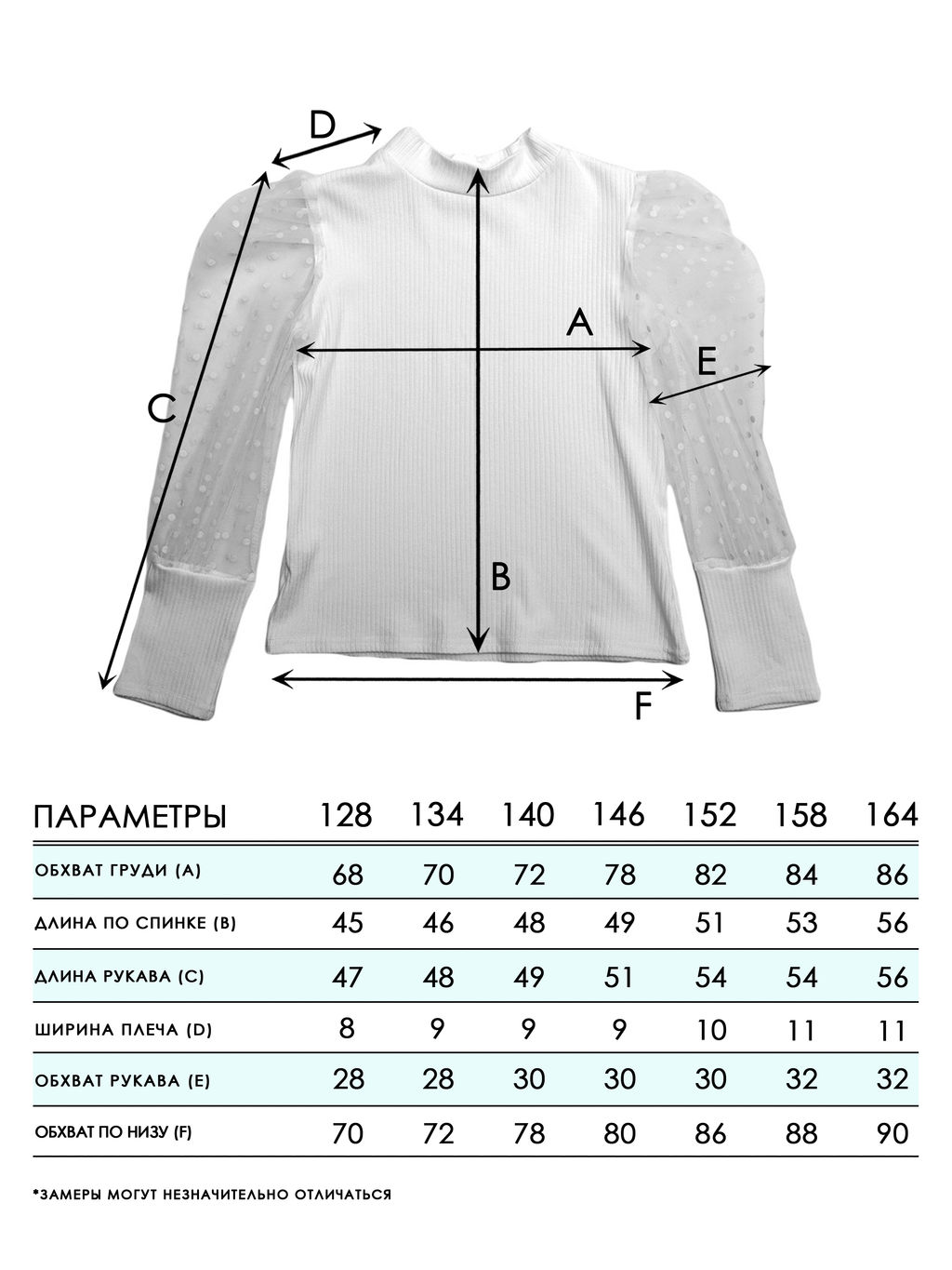Блузка для девочек - Синий мир фото 2