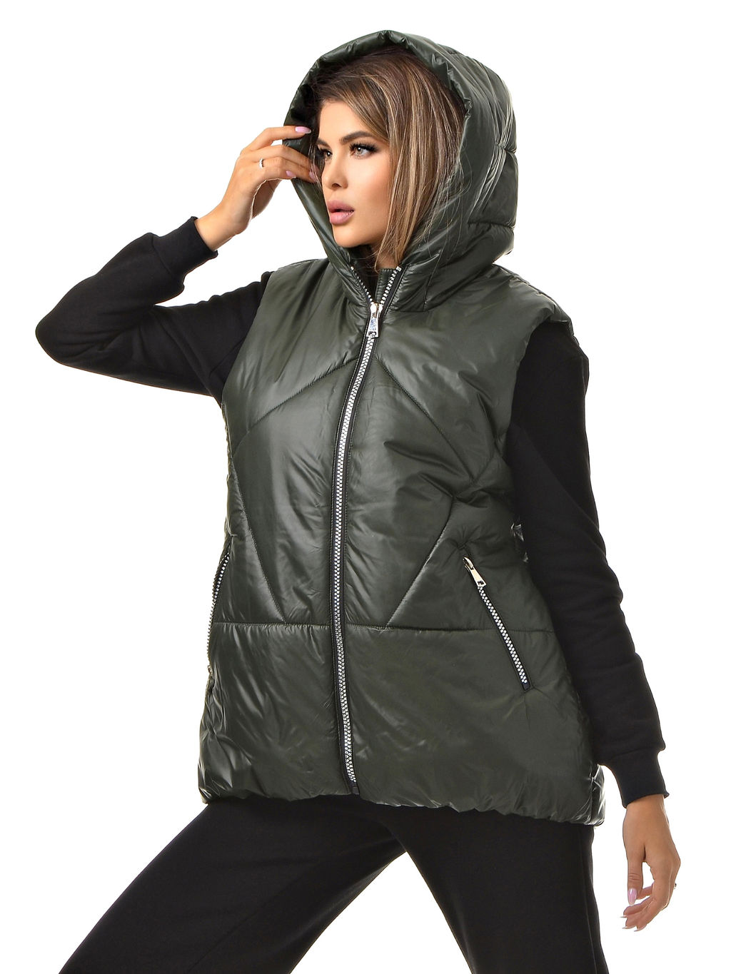 ЖИЛЕТКА М-531 ТЕМНЫЙ ХАКИ - А+б коллекция фото 8