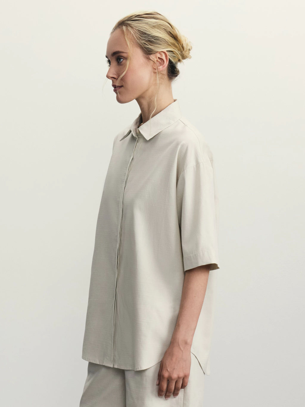 Рубашка прямого кроя из хлопка / Zarina  фото 4