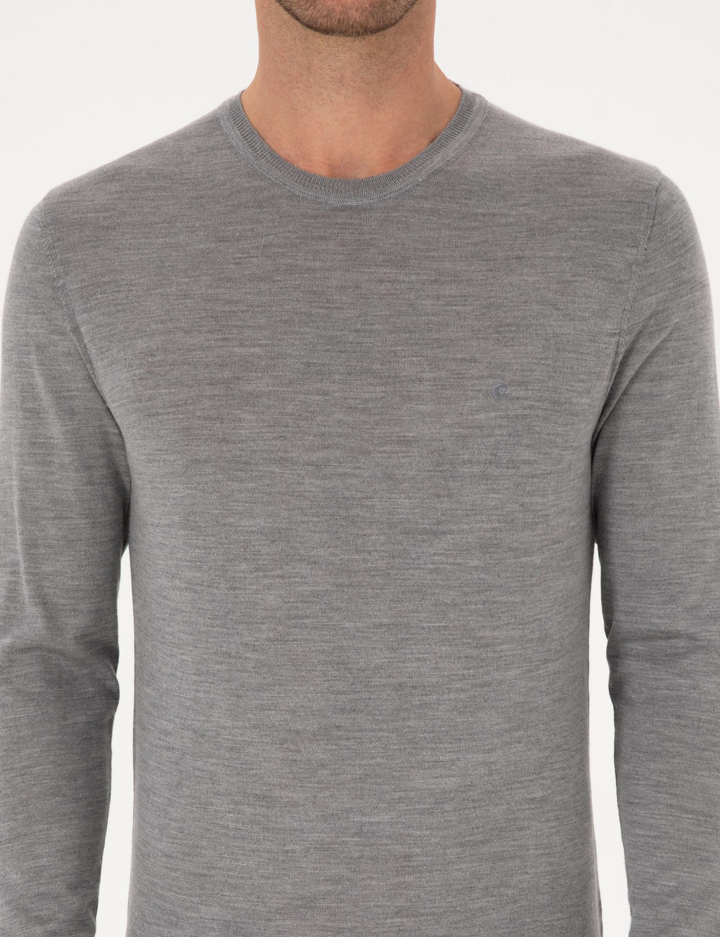 Gri Slim Fit Kazak - Cacharel фото 6