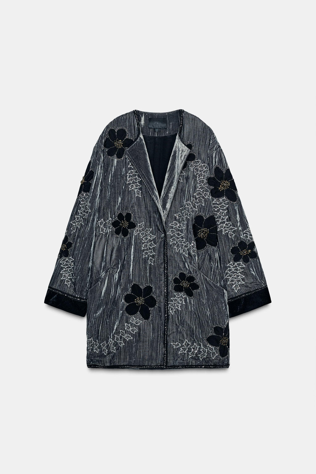 ZW COLLECTION LIMITED EDITION EMBROIDERED VELVET KIMONO - Zara фото 9