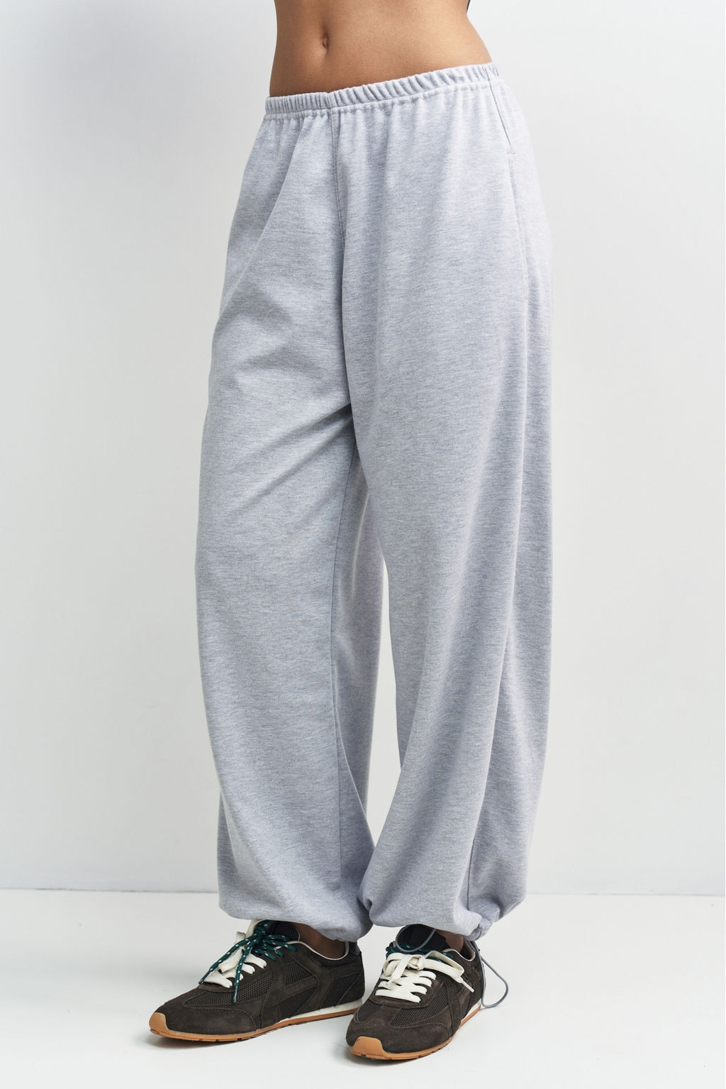 Брюки хлопковые на кулиске Серый меланж - Erist store фото 3