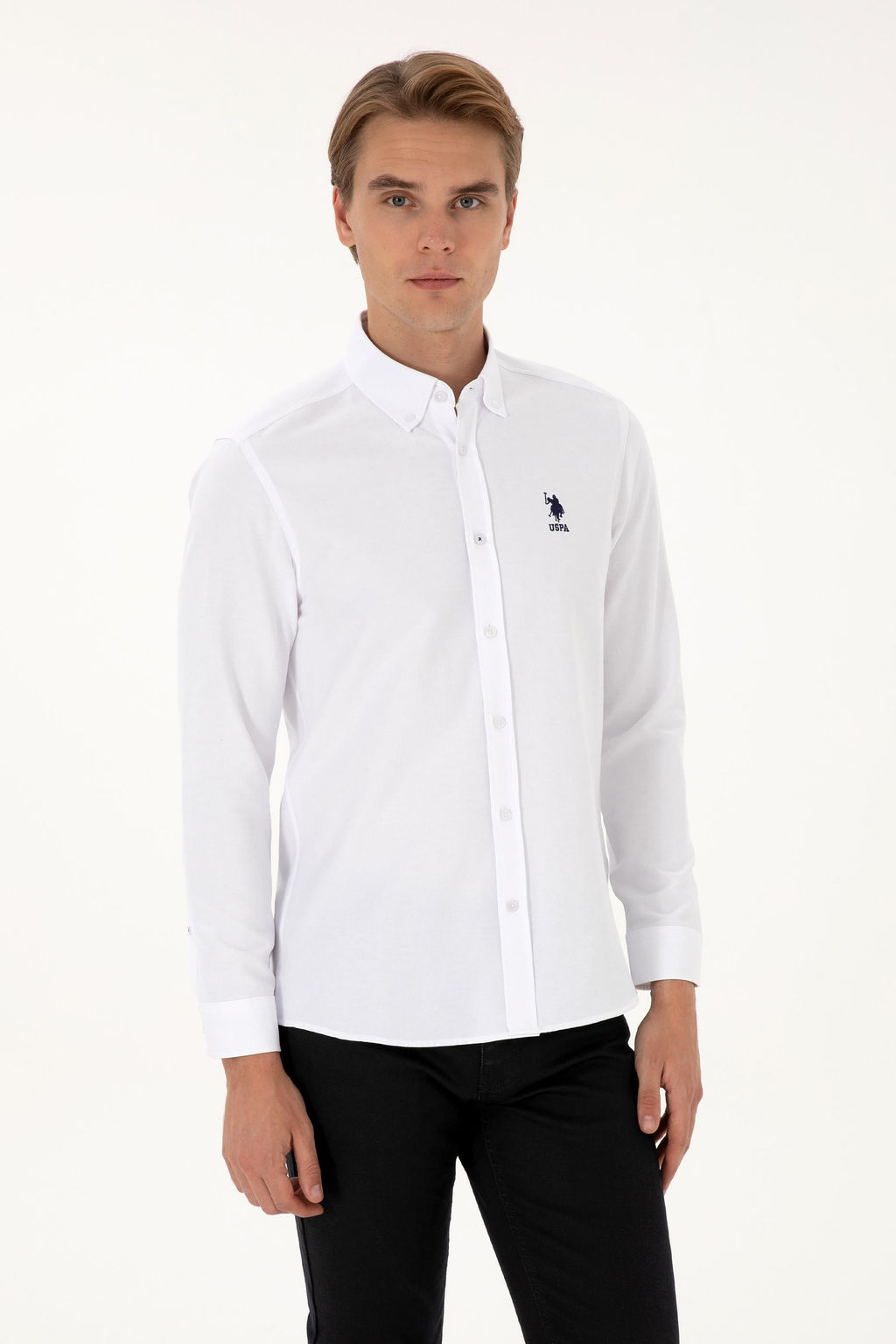 Erkek Beyaz Uzun Kollu Basic G_mlek Sepette S_rpriz _ndirim - U.s. polo assn фото 8
