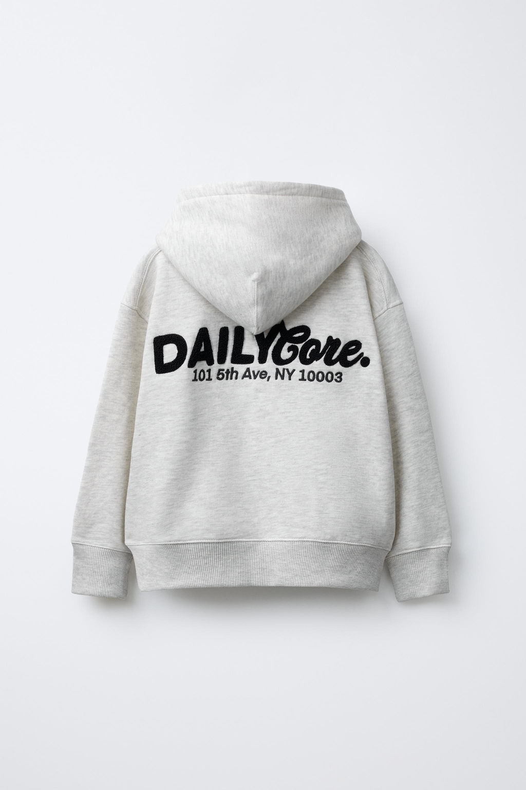SUDADERA CAPUCHA TEXTO RIZO / Gris vigor? - Zara фото 4