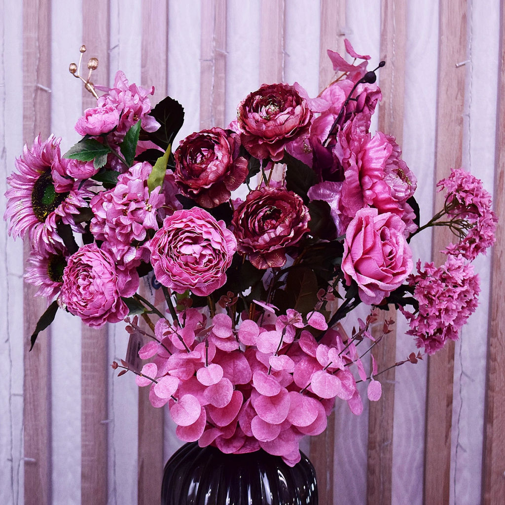 Искусственные цветы "FLOWERS MAGIC" 65см Гортензии 2 цветка розовые