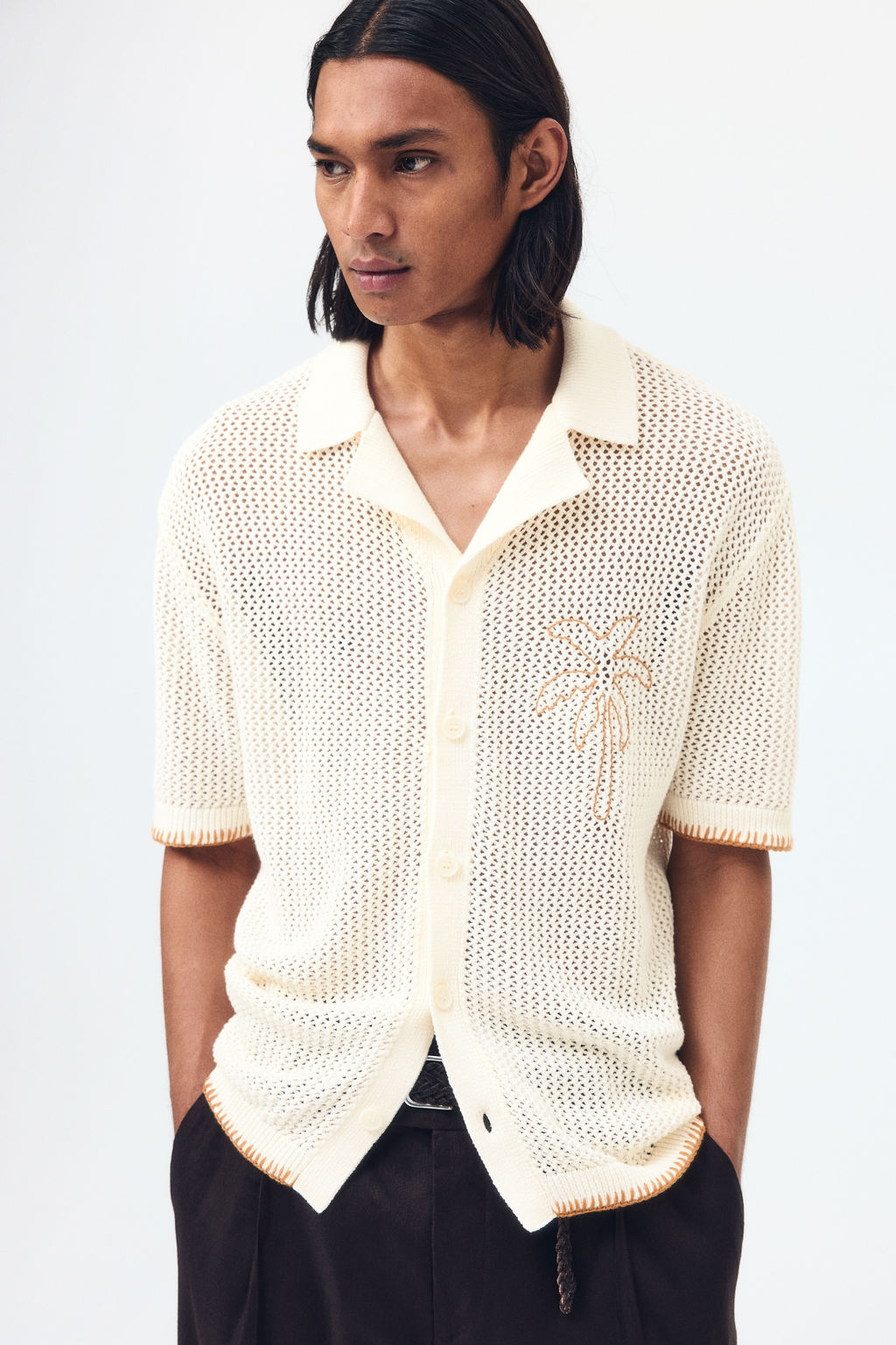 Camisa resort en punto calado Relaxed Fit - H&m фото 4