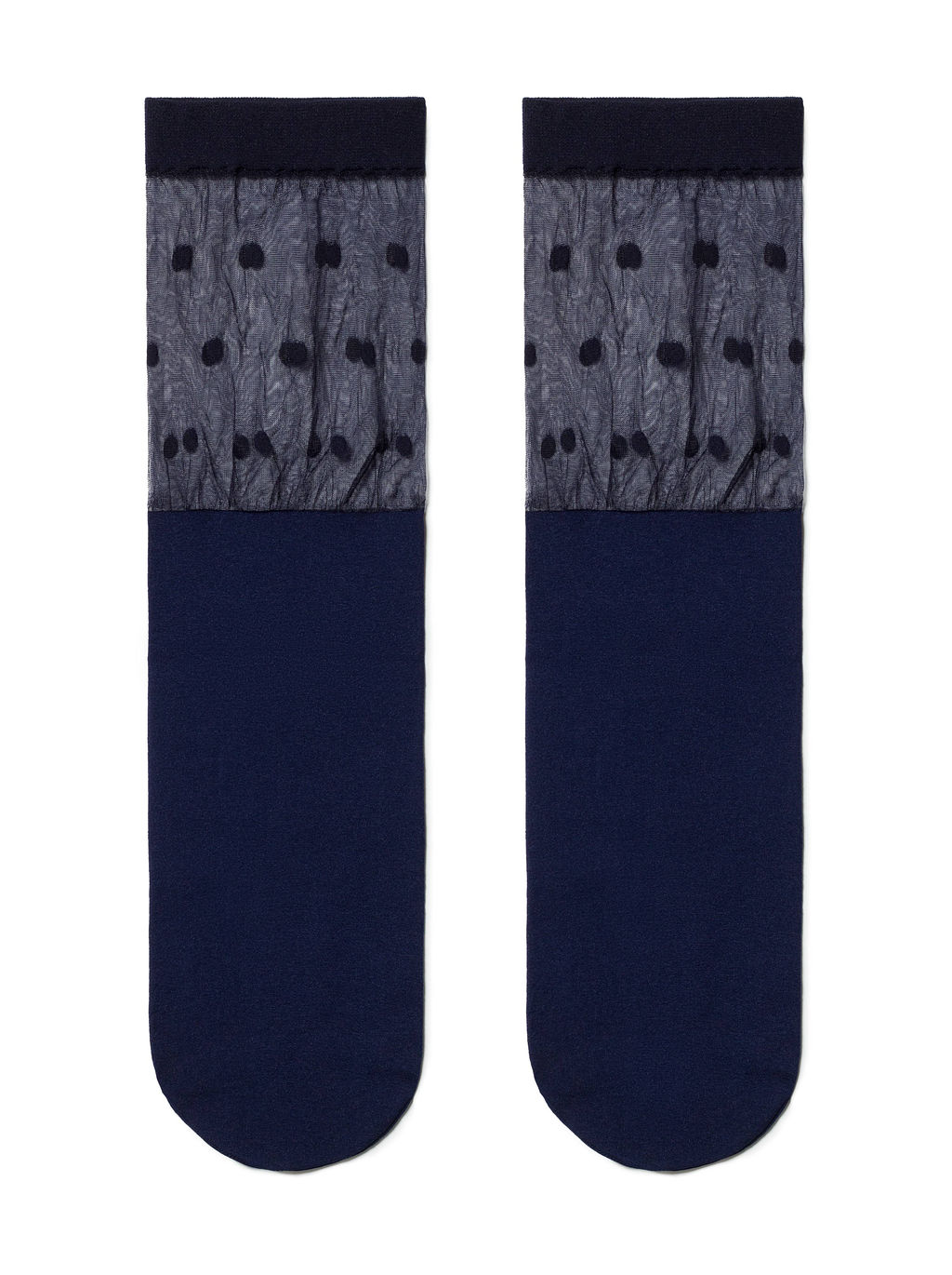 Цена за 2 пары. Носки Классические CONTE Удлиненные носки с прозрачным верхом в горошек FANTASY marino - Conte elegant фото 2