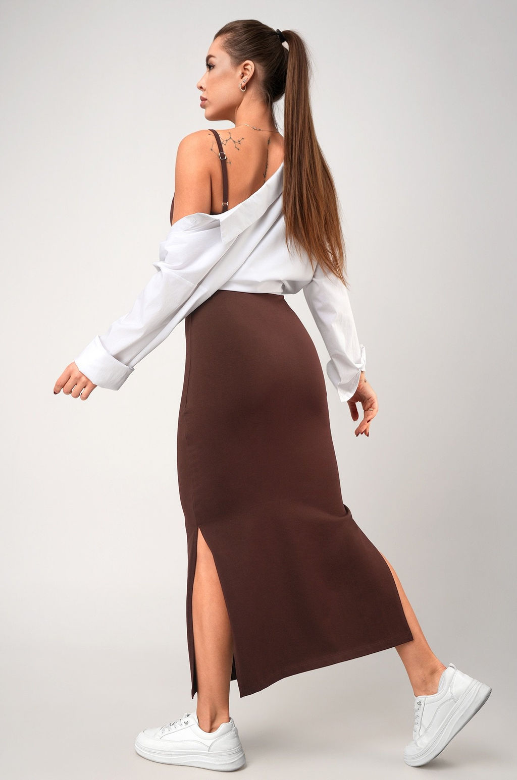 Женское платье-сарафан с разрезами Happyfox