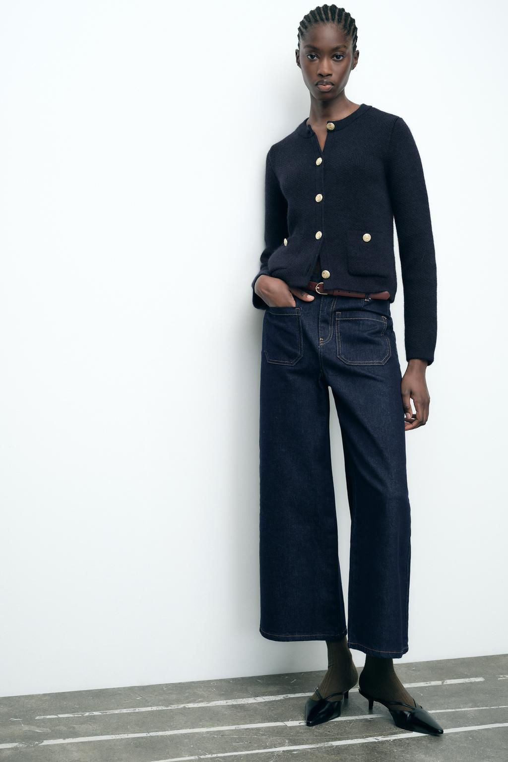 KNIT CARDIGAN WITH GOLDEN BUTTONS - Zara фото 7