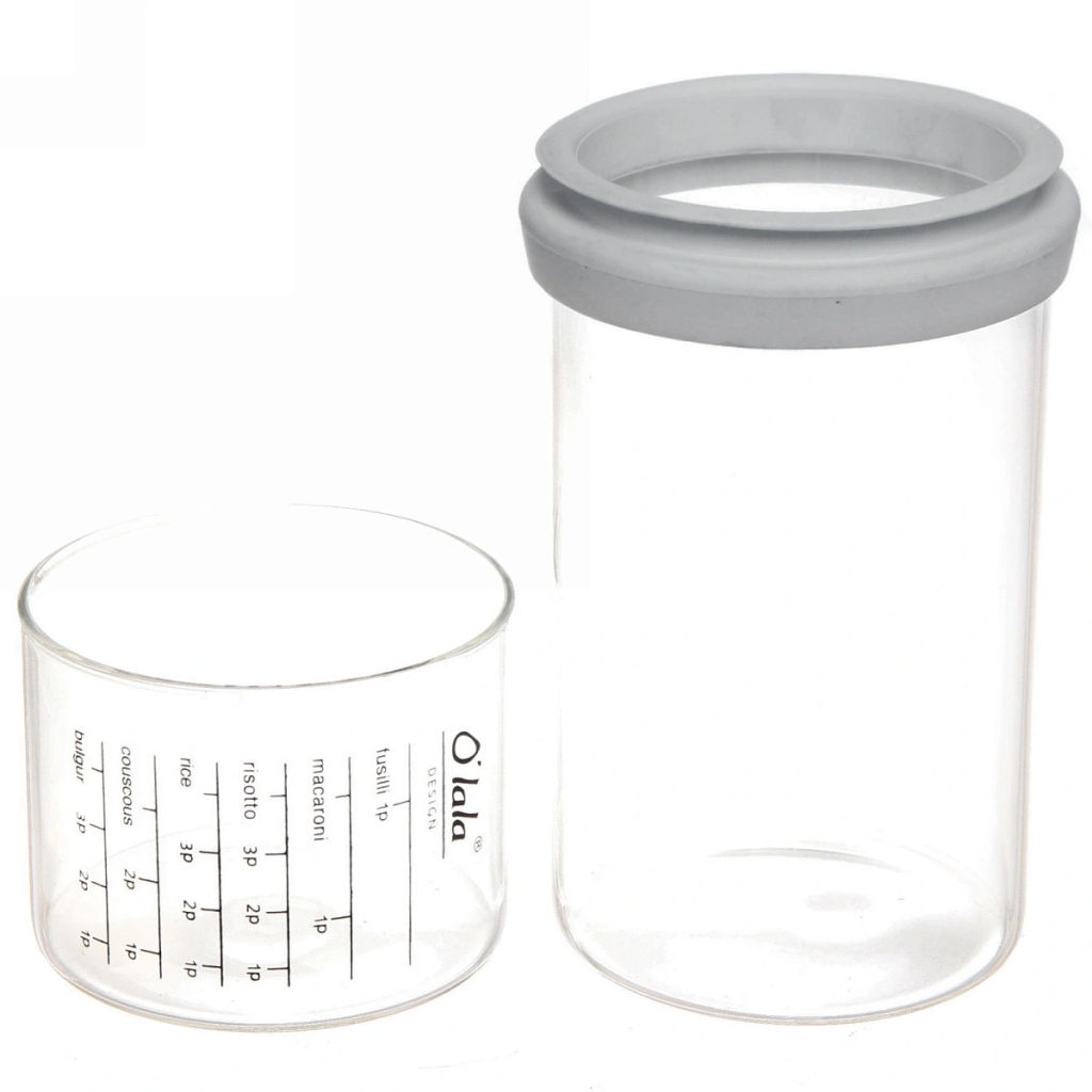 Банка для продуктов стеклянная 850мл "Olala" с мерный стаканом