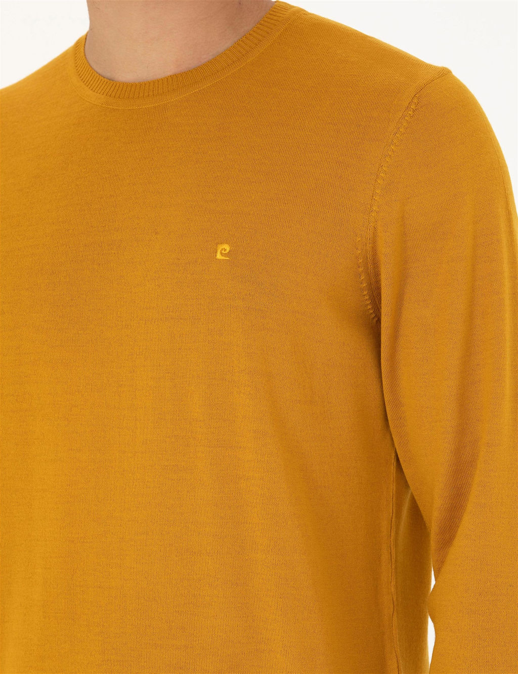 Safran Slim Fit Bisiklet Yaka Y_n Kar___ml_ Basic Triko Kazak - Pierre cardin фото 7