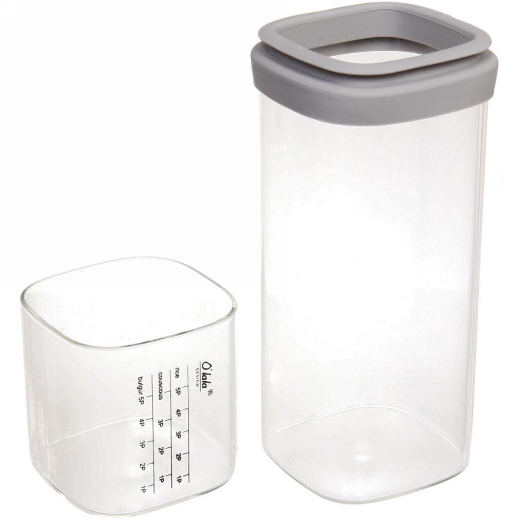 Банка для продуктов стеклянная 800мл "Olala" с мерный стаканом