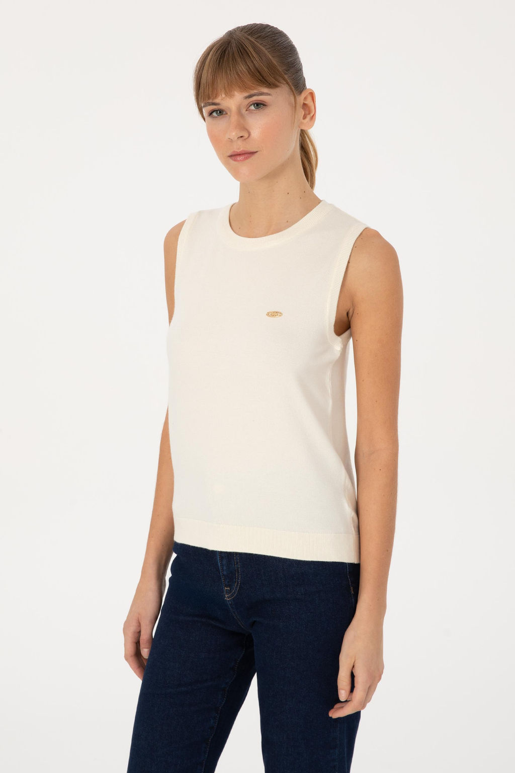 Kad_n Krem Bisiklet Yaka S_veter - U.s. polo assn фото 3