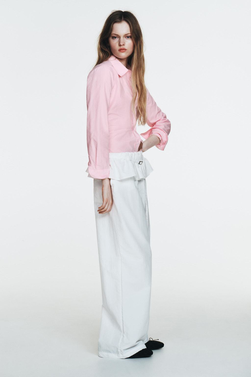 NYLON TROUSERS WITH OVERLAY WAIST - Zara фото 17