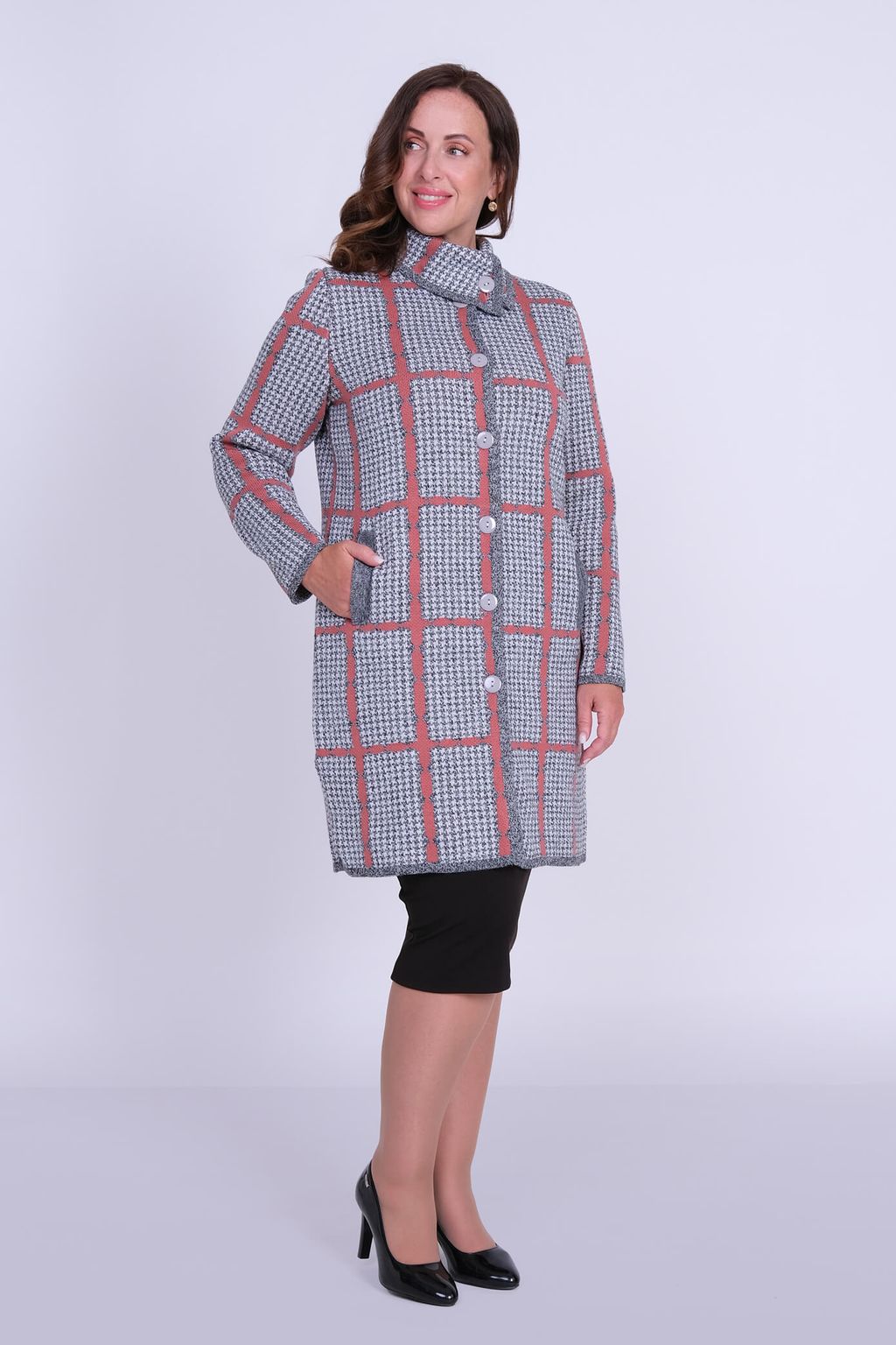 Кардиган К 1377/серо-ягодный микс (1205) - Злата фото 10