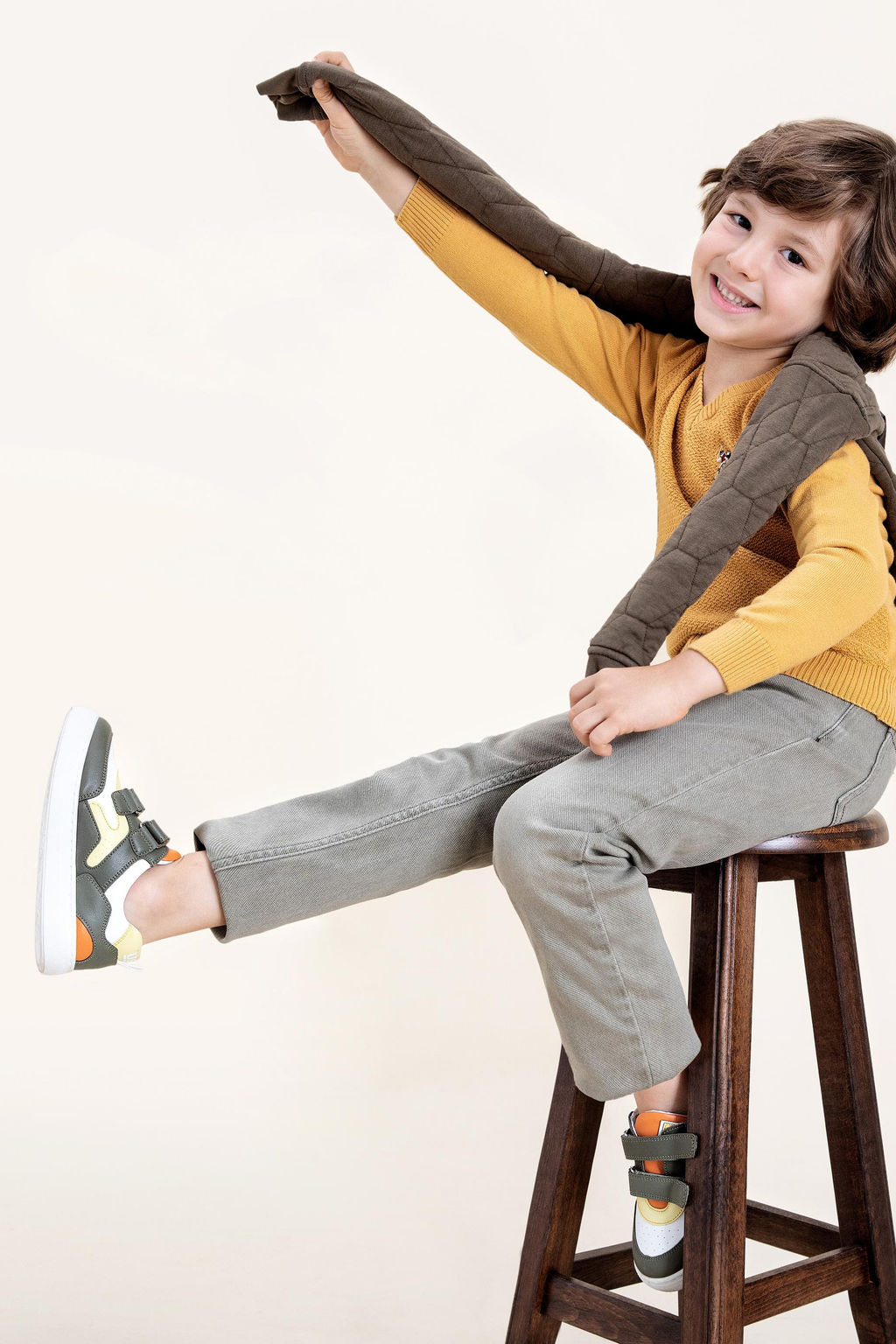 Erkek _ocuk Haki Ayakkab_