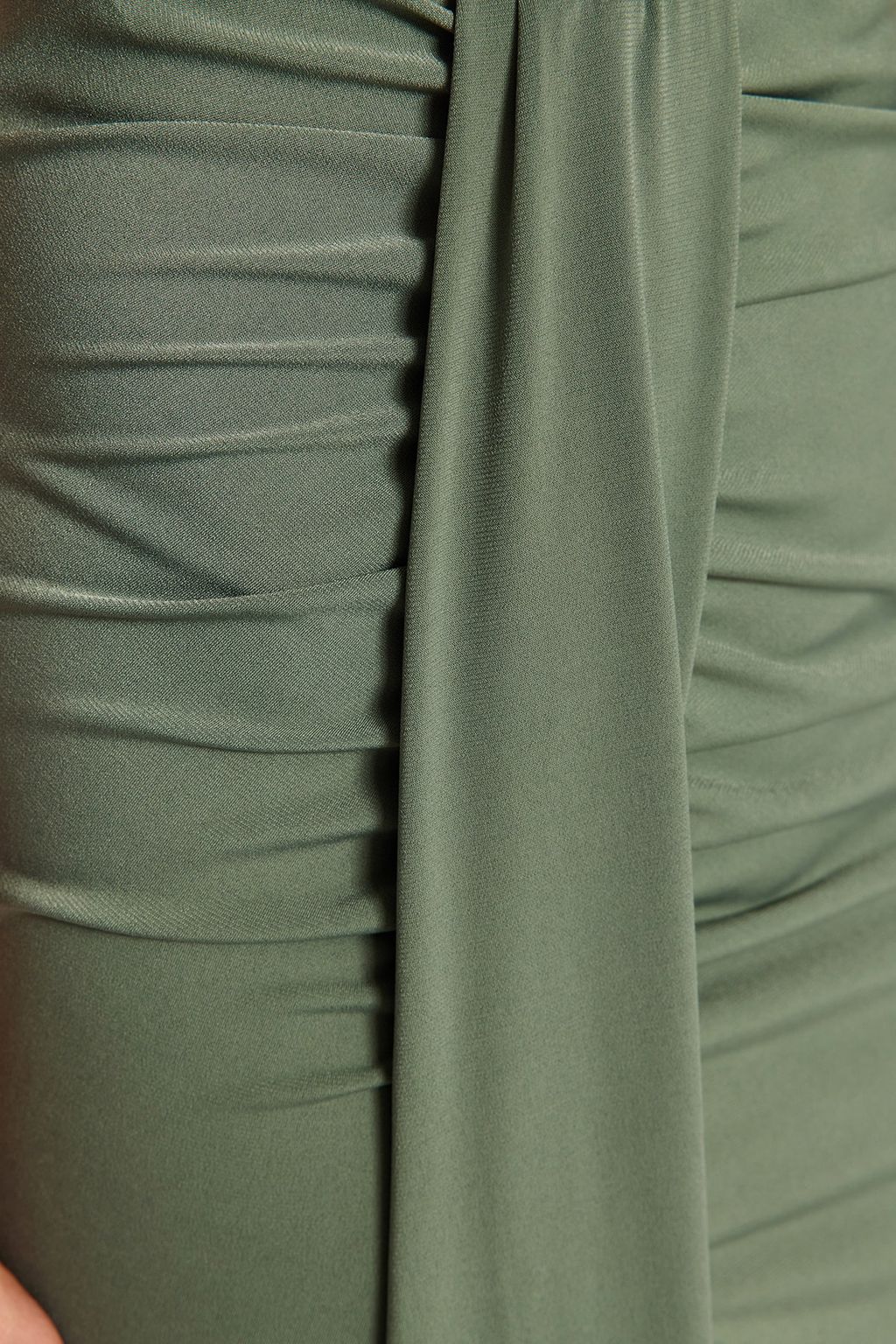 Haki Dokuma Maxi Plaj Etek TBESS23ET00021