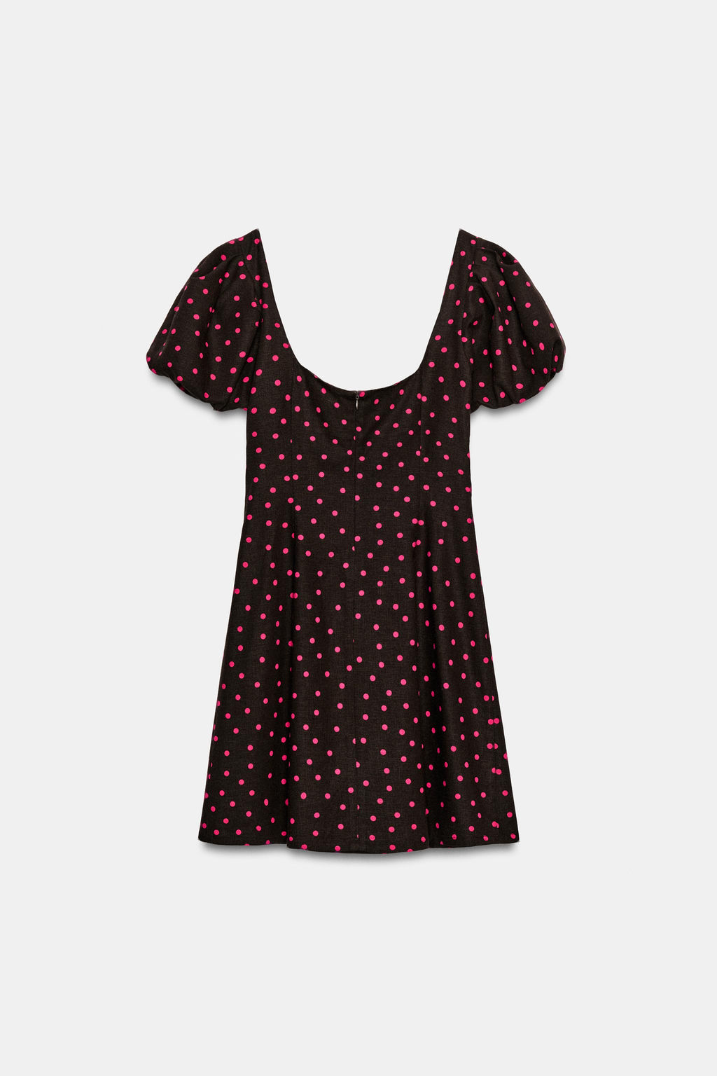 VESTIDO LUNARES MANGA ABULLONADA CON LINO / Multicolor - Zara фото 7