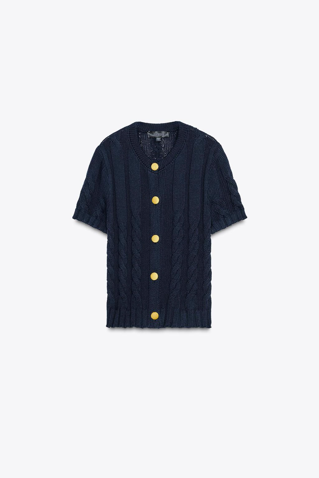 CONTRAST BUTTON KNIT CARDIGAN - Zara фото 4