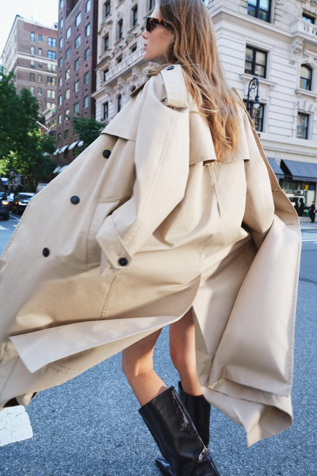 ZW COLLECTION WATER-REPELLENT OVERSIZE TRENCH COAT - Zara фото 8