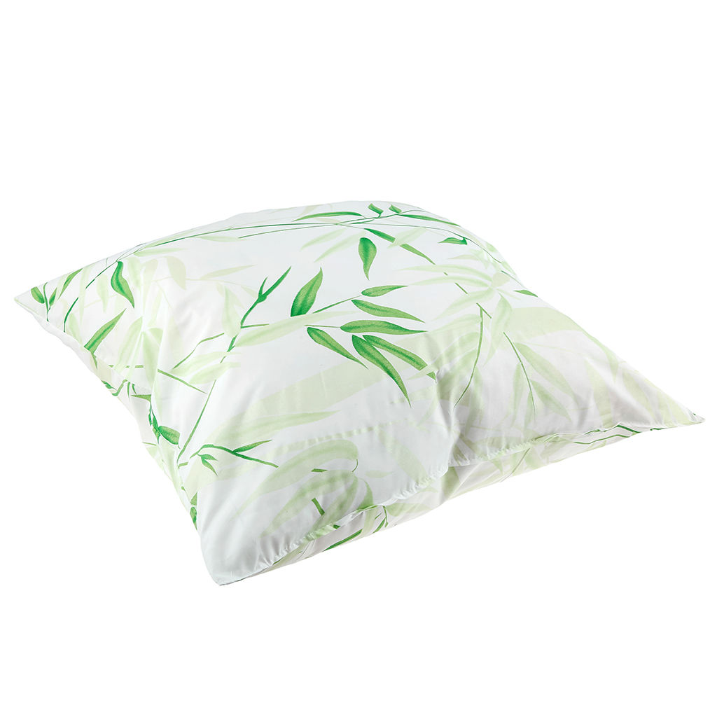 Подушка для сна 60х60см "Бамбук", "Оптима" силиконизированное волокно высшего сорта, полиэстер 100%, вес 0,8кг, чехол - тик 90г/м2, несъемный, внутренний чехол нетканное полотно (полиэстер 100%), упаковка п/э пресс, "Домашняя мода" (Россия)