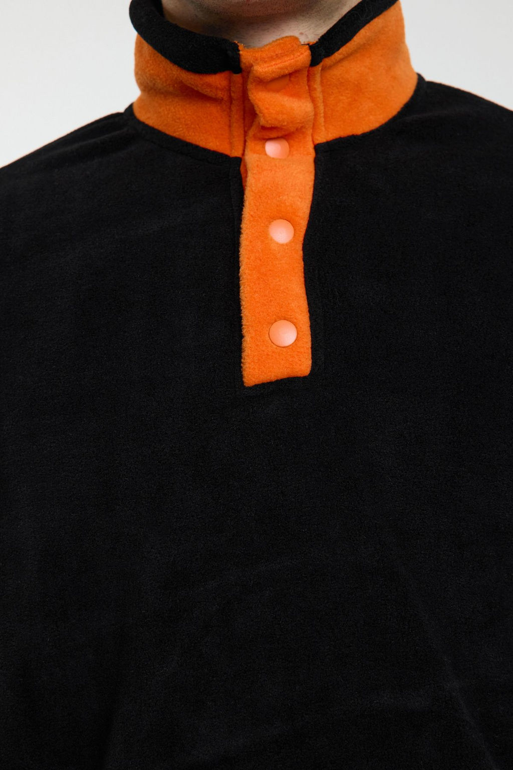 Siyah Oversize/Genis Kesim Dik Yaka Anti-Pilling S?cak Tutan/Polar Sweatshirt TMNAW25SW00098 - Trendyolmilla фото 4