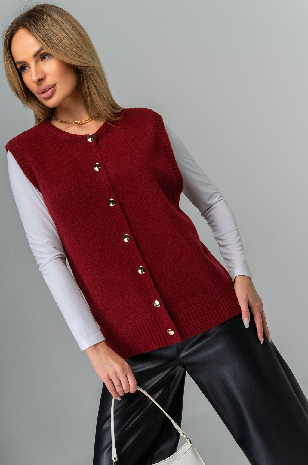 Женский вязаный жилет Happyfox