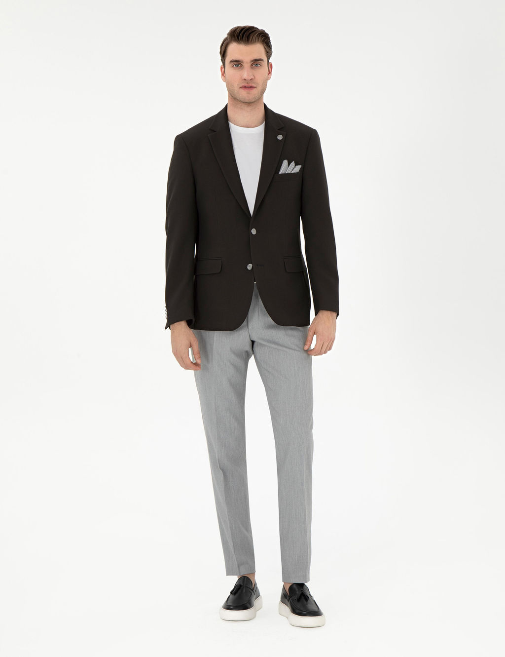 Gri Slim Fit Kuma_ Pantolon