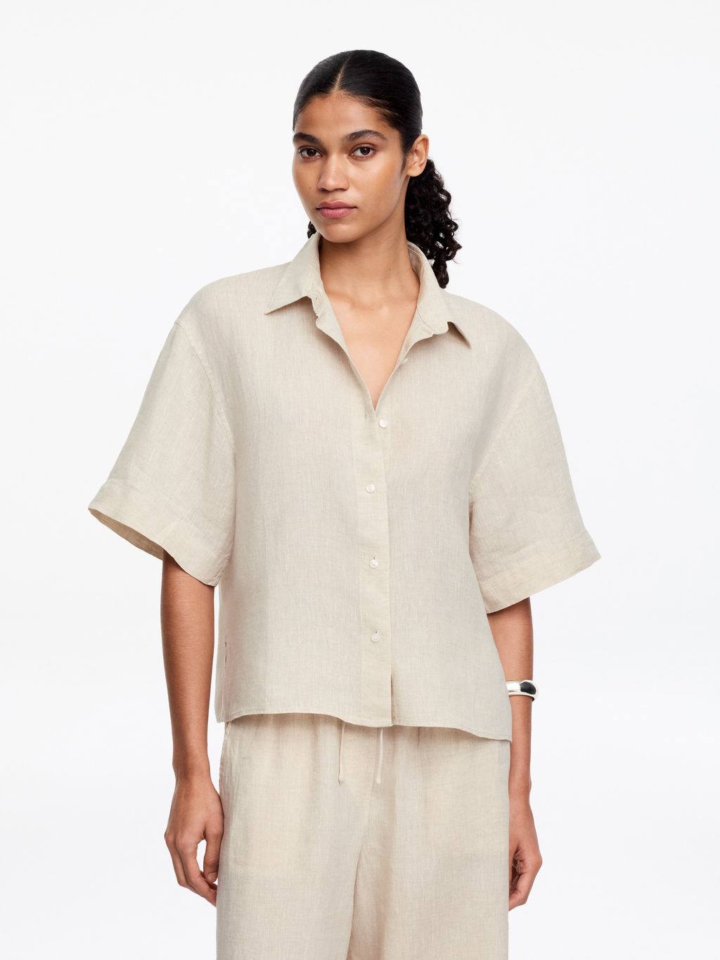 Camisa de lino holgada - H&m фото 3