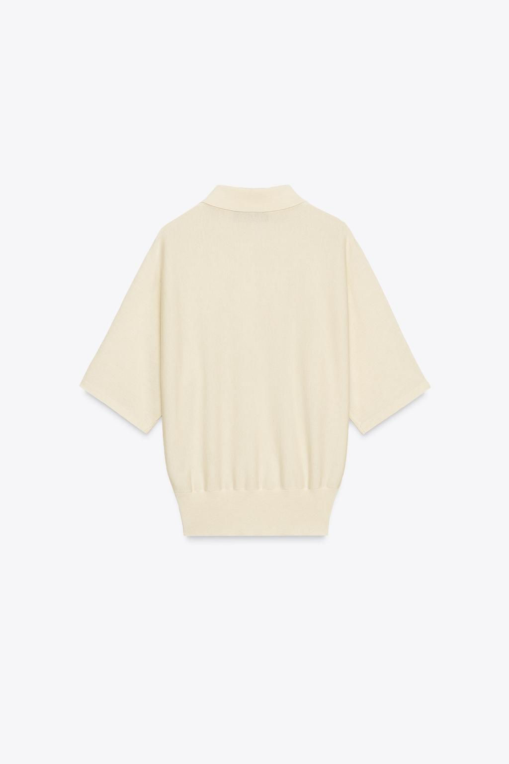 SHORT SLEEVE KNITTED POLO TOP - Zara фото 5