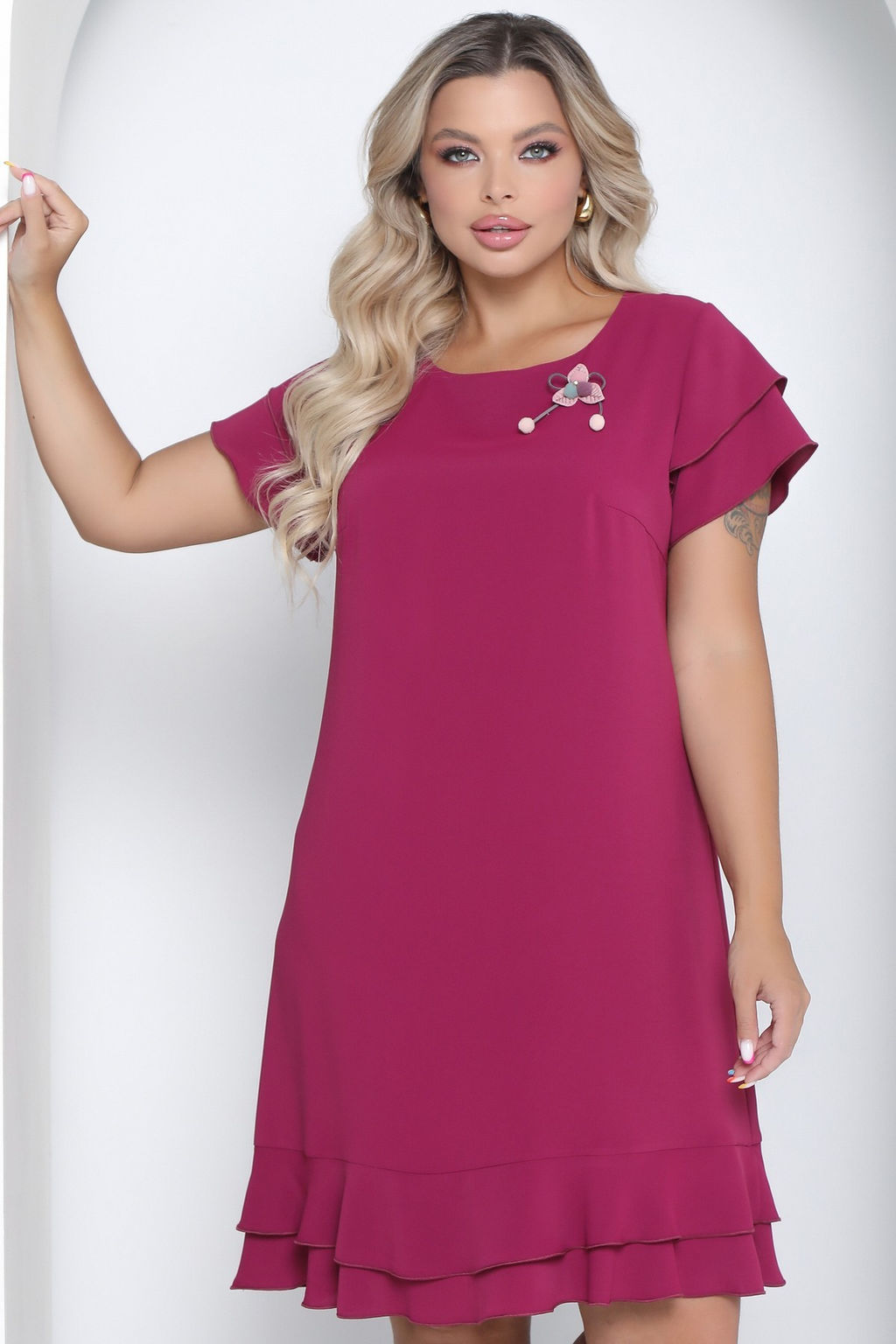 Платье П-2201/9 Цвет:фуксия - Леди агата фото 2