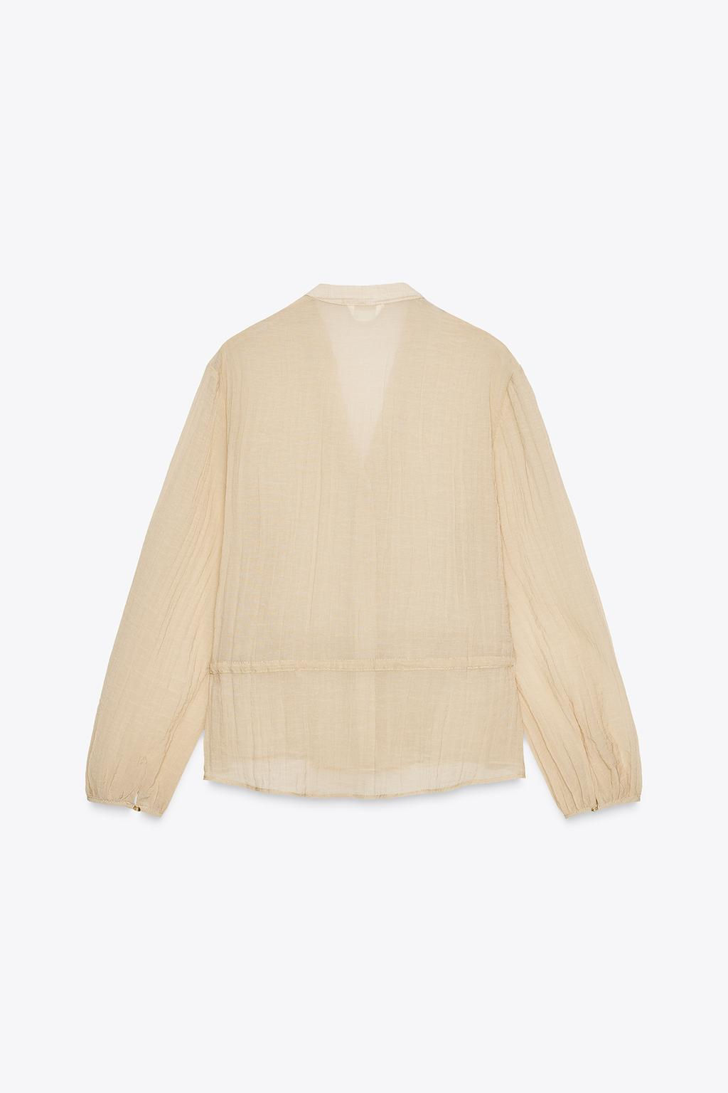 SEMI-SHEER CREASED-EFFECT SHIRT - Zara фото 6
