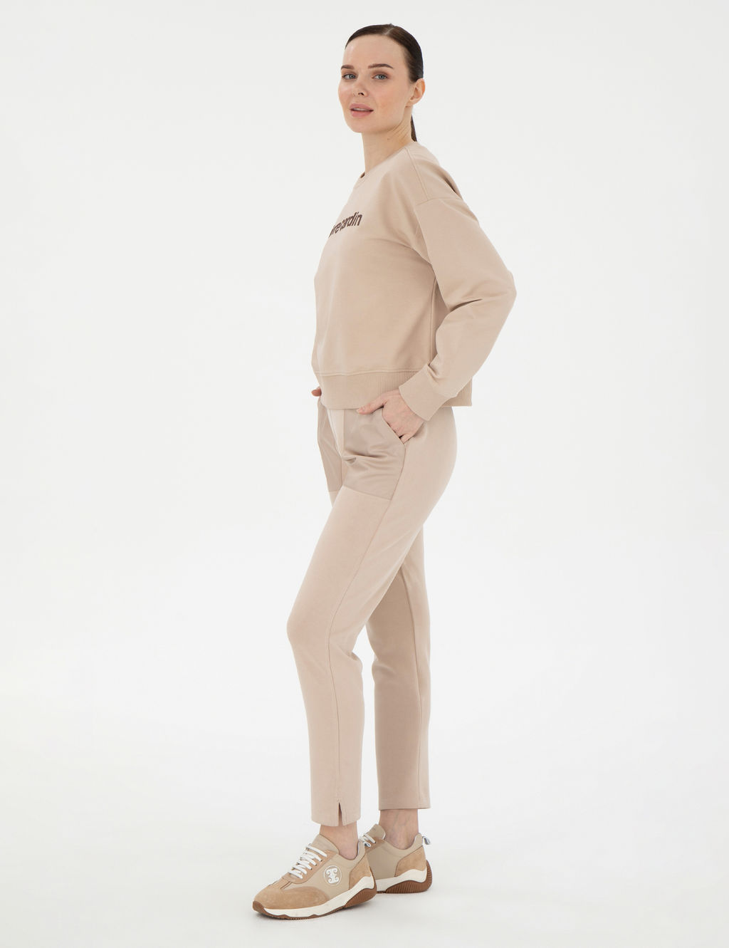 Bej Oversize Sweatshirt