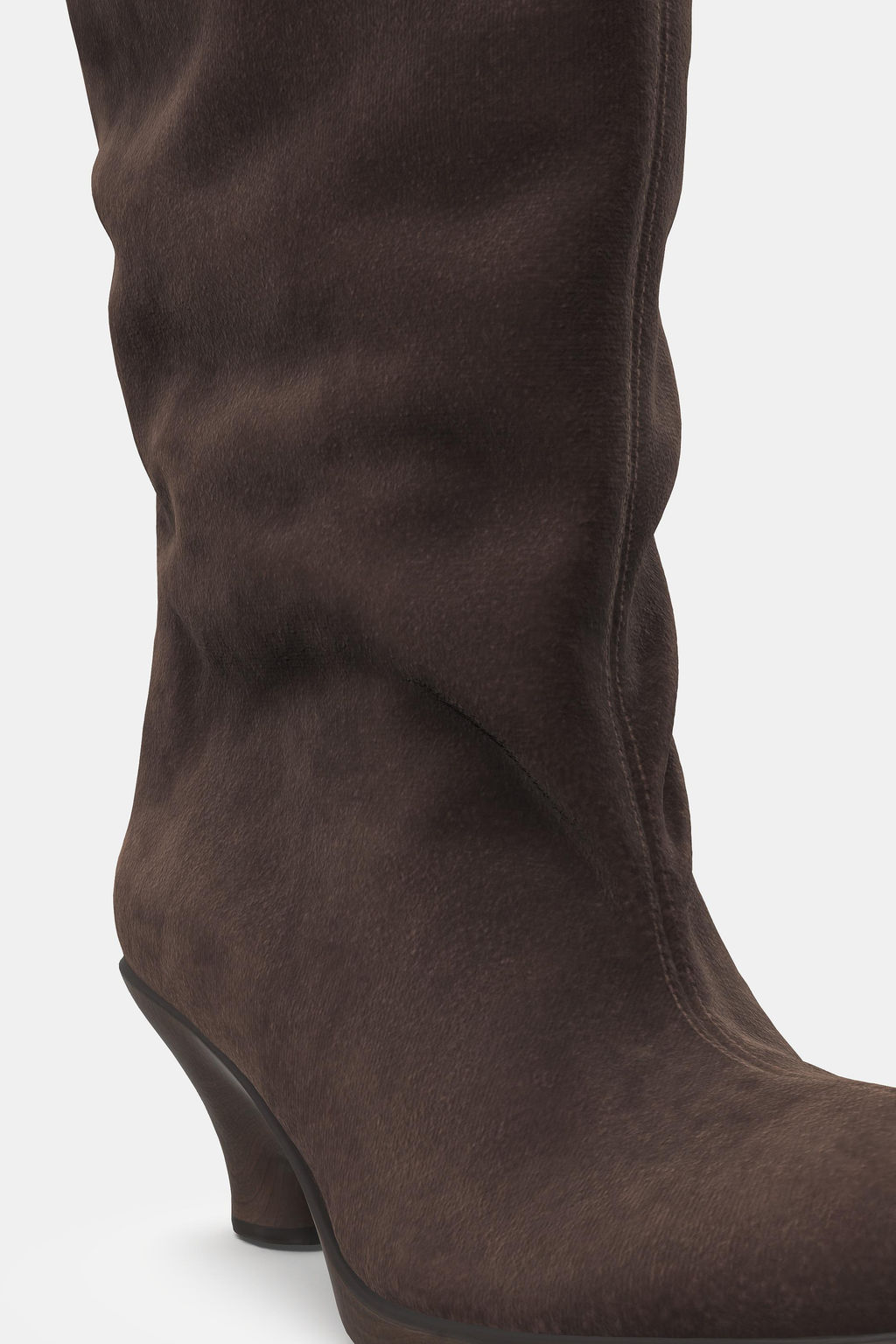 SPLIT SUEDE KITTEN HEEL BOOTS - Zara фото 7