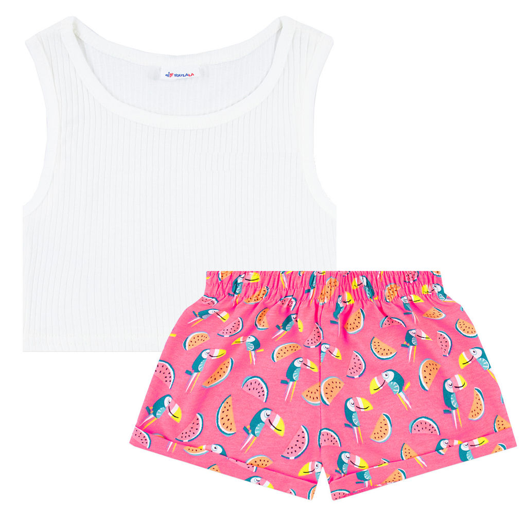 Комплект топ лапша, шорты футер 2х нитка петля 7040900102