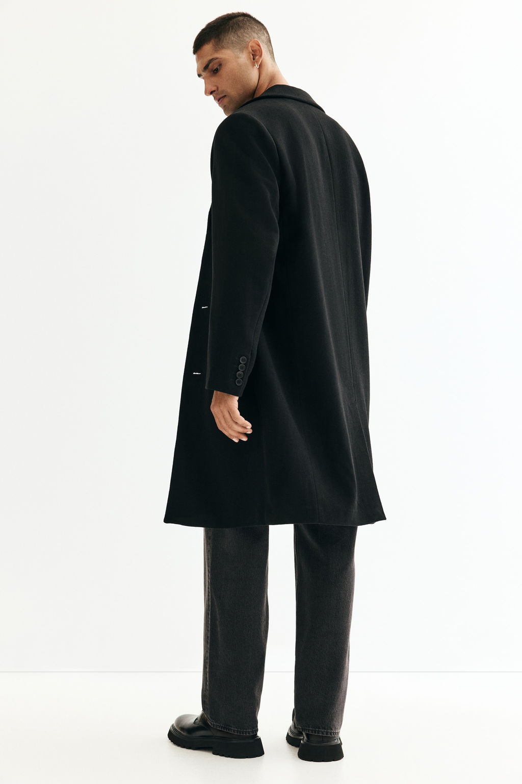 Abrigo de botonadura sencilla en mezcla de lana - H&m фото 6